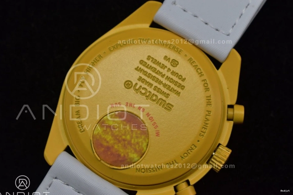Moonwatch Bioceramic Mission Nylon Swatch to x on the Omega Sun Strap Quartz 1220